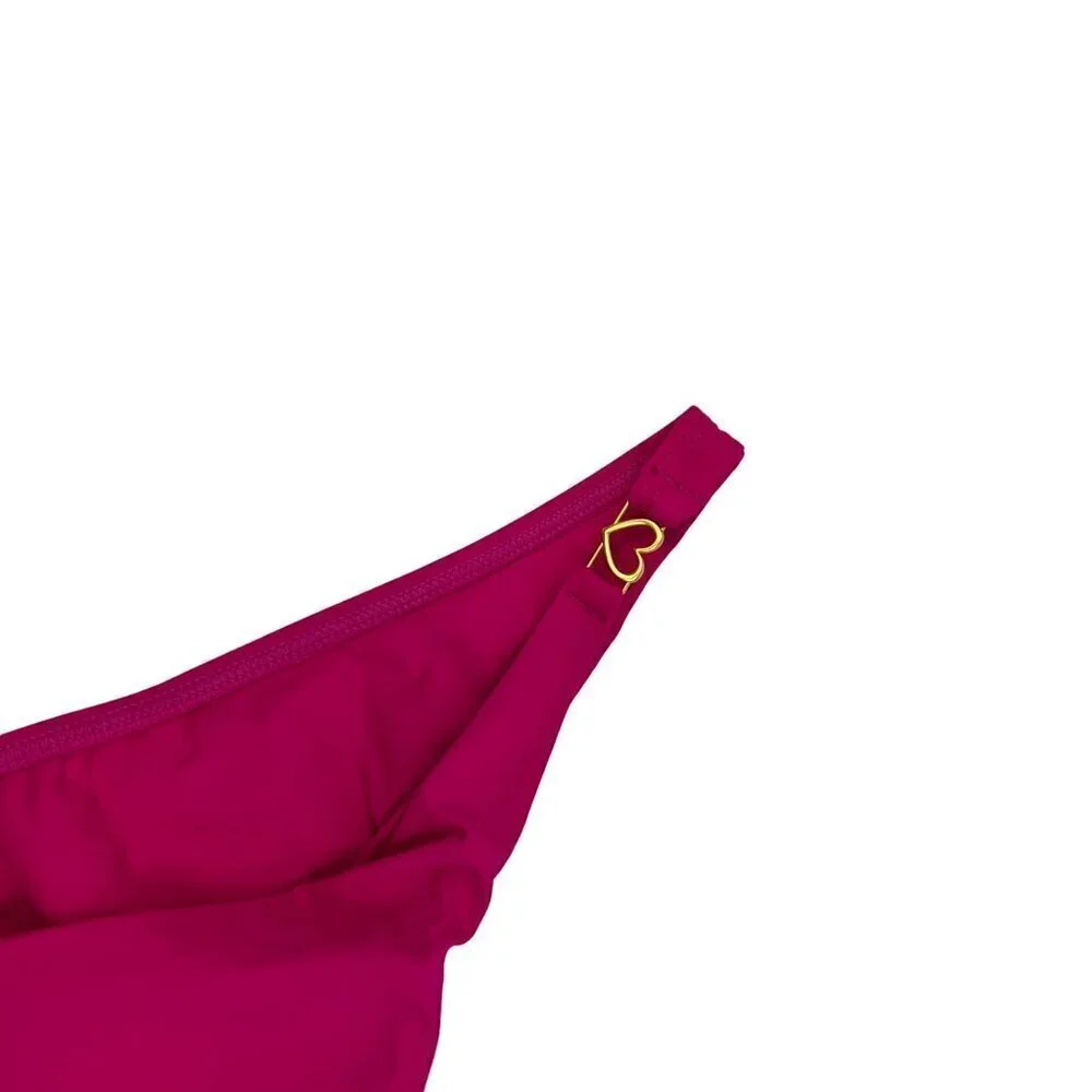 L*Space Women’s Ziggy Bikini Bottom Bitsy Cut Fuchsia Size XL New